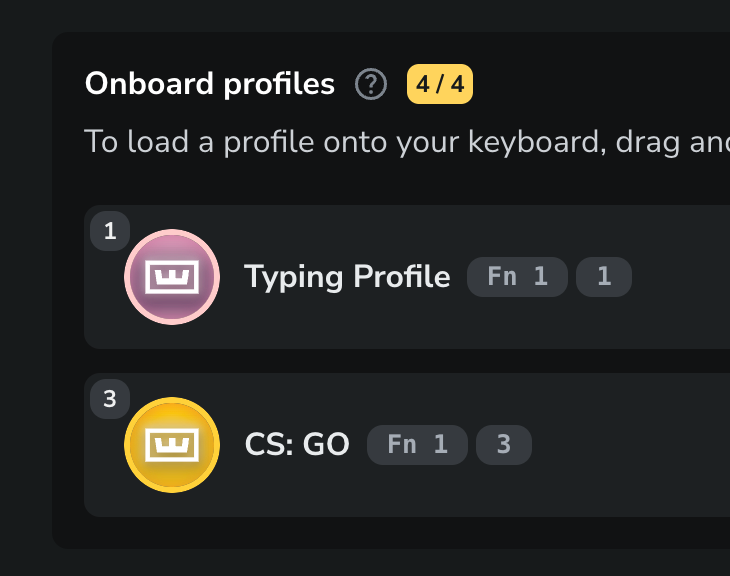 Onboard shortcuts